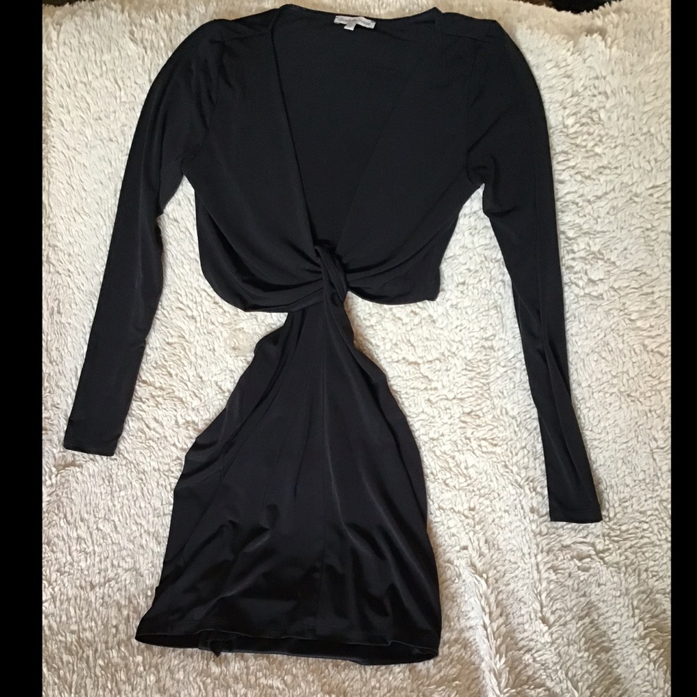 Black form Fitting Open Midriff Night Out Dress
